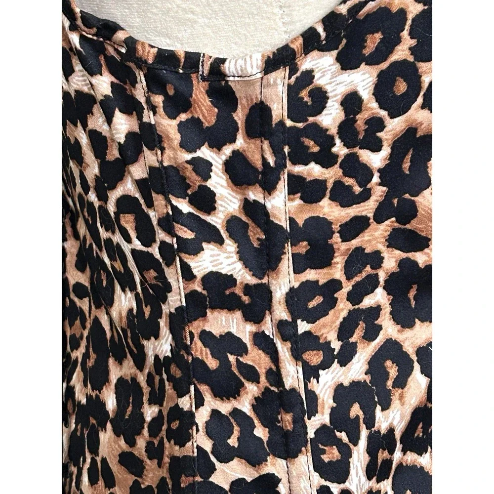 AWESOME Y2K Shirley of Hollywood Leopard Print True Corset Top Boning Zip 38 - Picture 5 of 16